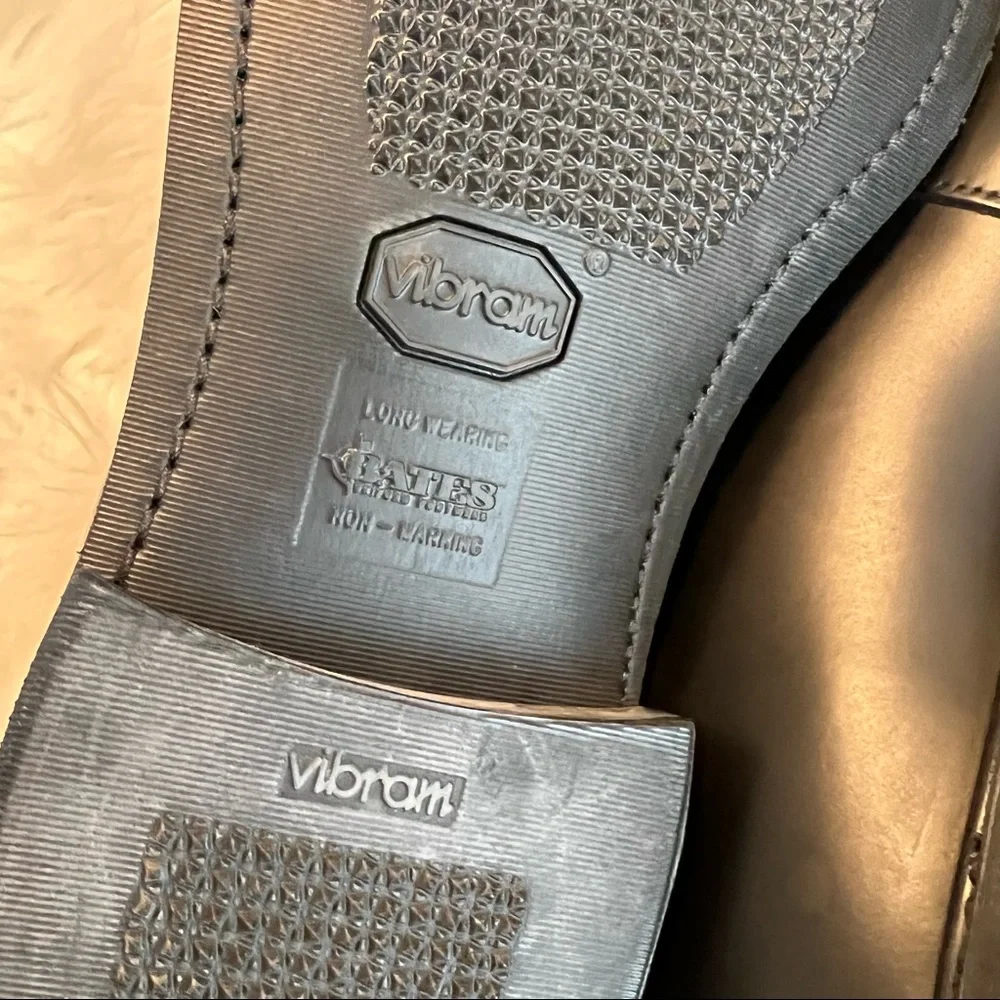 Bates Black Leather Oxford Uniform Shoes Mens Size 12 C Narrow Vibram Soles